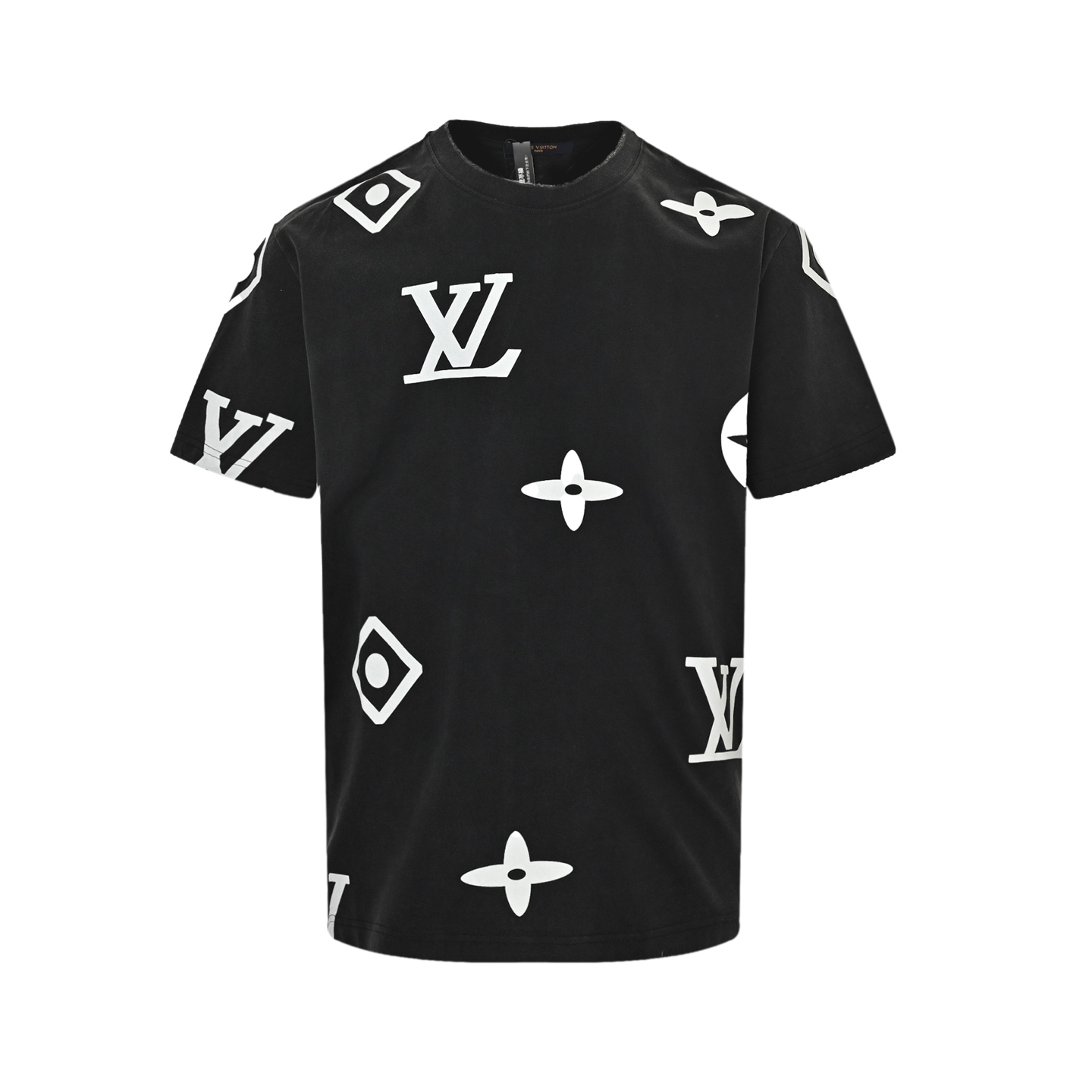 Louis Vuitton 25ss washed full print short sleeves