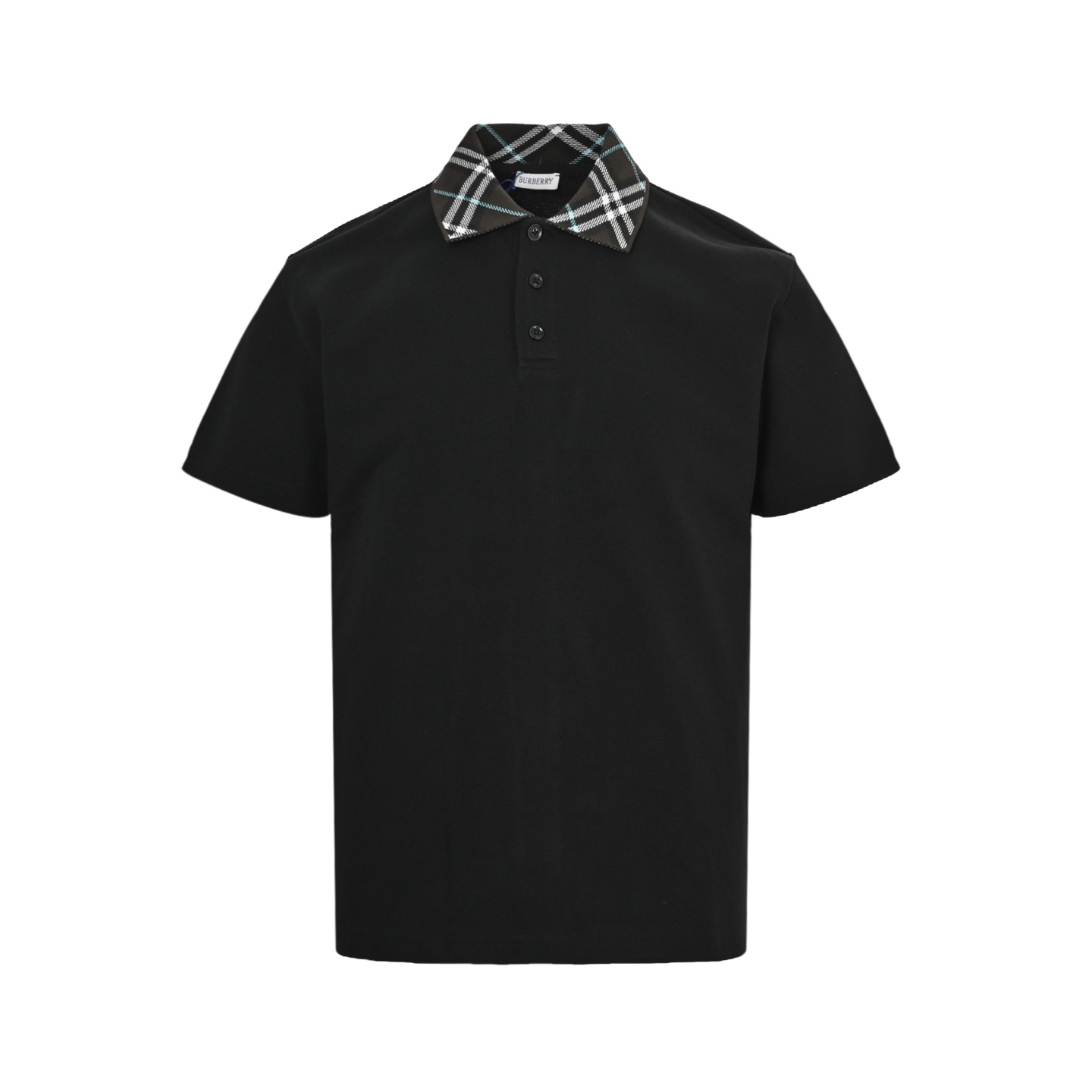 Burberry 25ss check collar Polo short sleeve