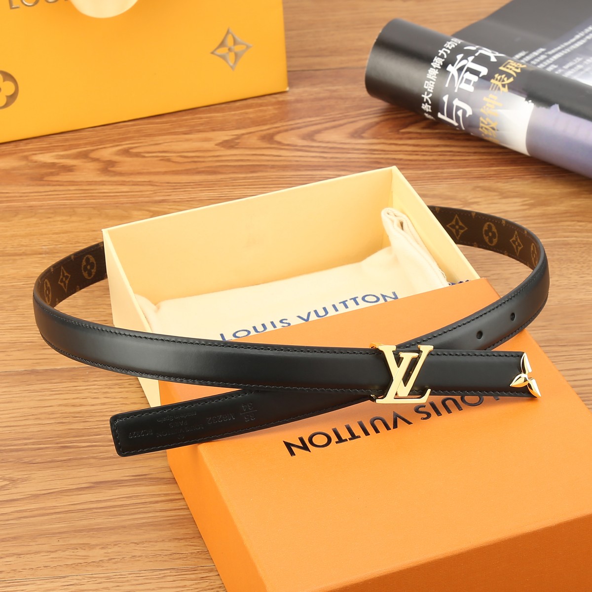 Louis Vuitton Classic Monogram Double-Sided Women's Belt 2CM Width