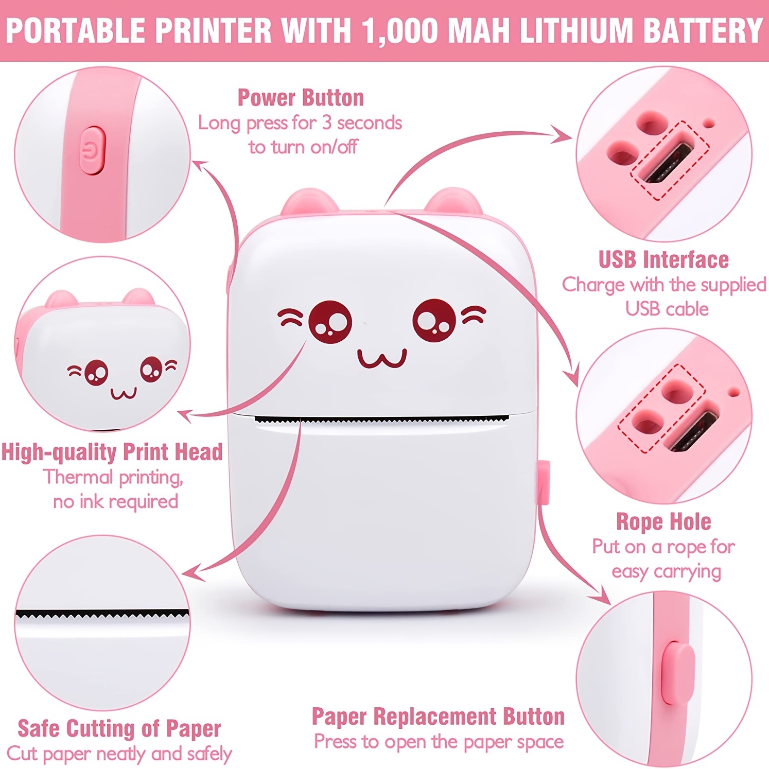 Portable Printer, Mini Pocket Wireless Thermal Printers