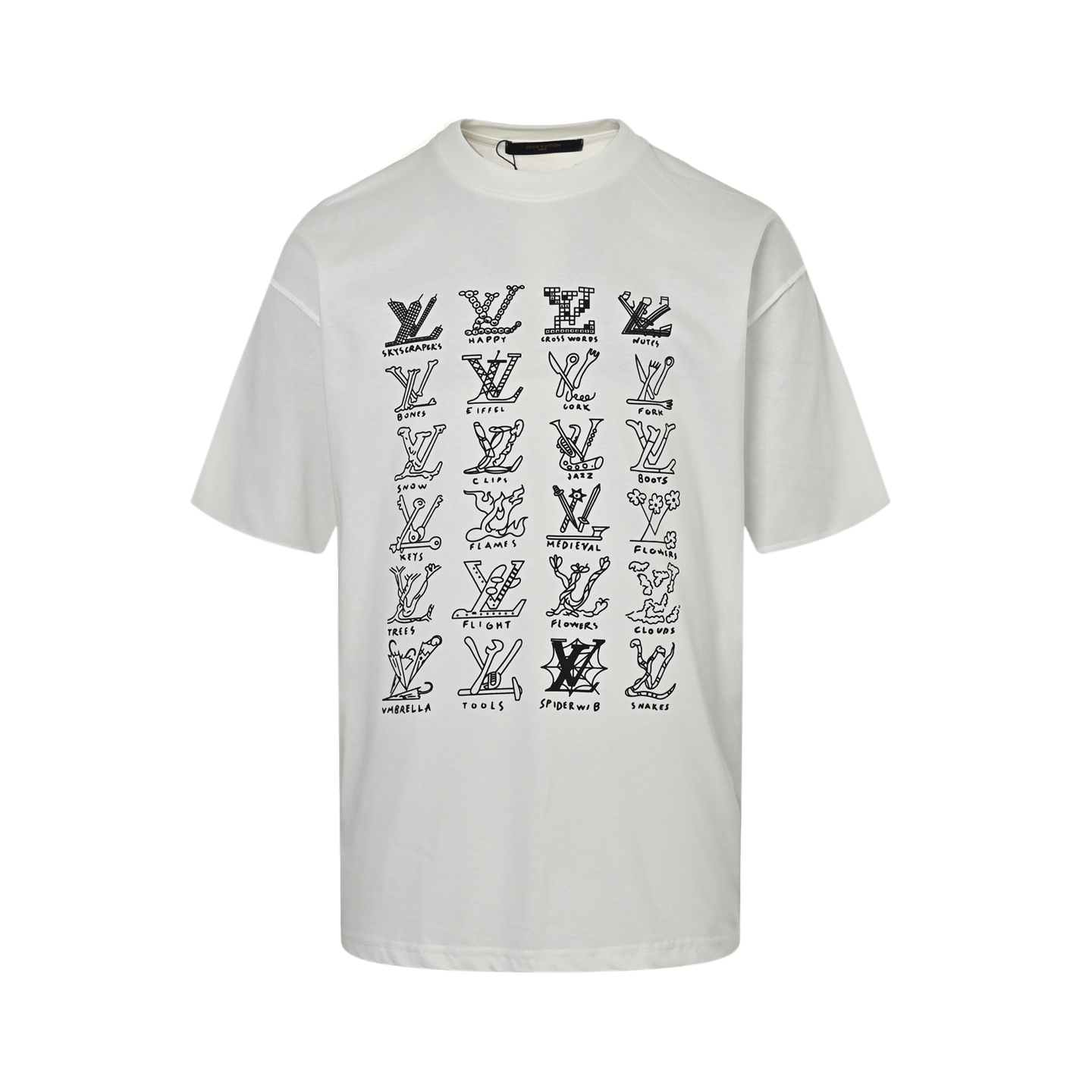 Louis Vuitton 25ss multi-logo printed short sleeves
