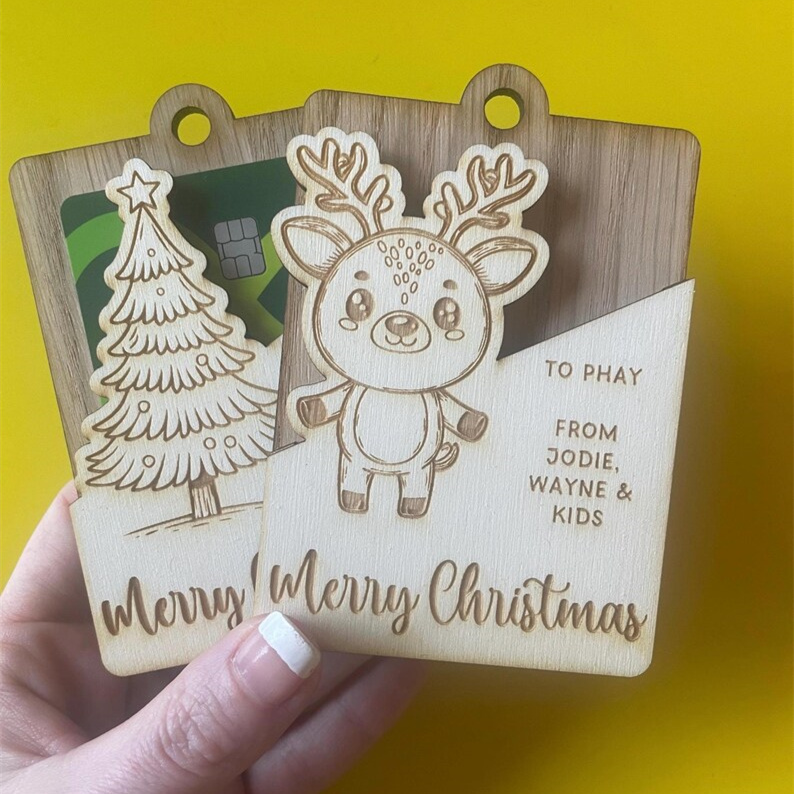Personalised Christmas money gift holders