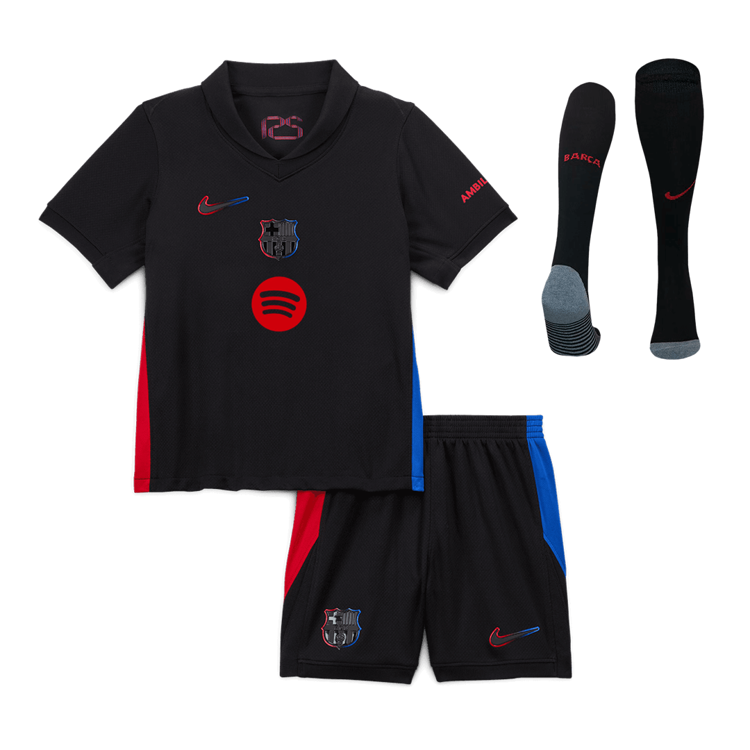 Barcelona Away Kids Football Kit (Shirt+Shorts+Socks) 2024/25 - Spotify Logo without Text