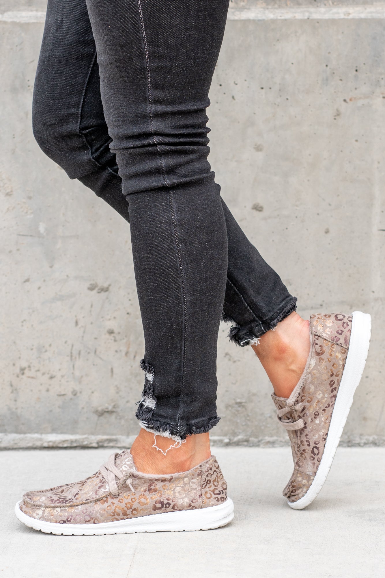 Safari Boat Shoe Sneakers Leopard Print - Taupe