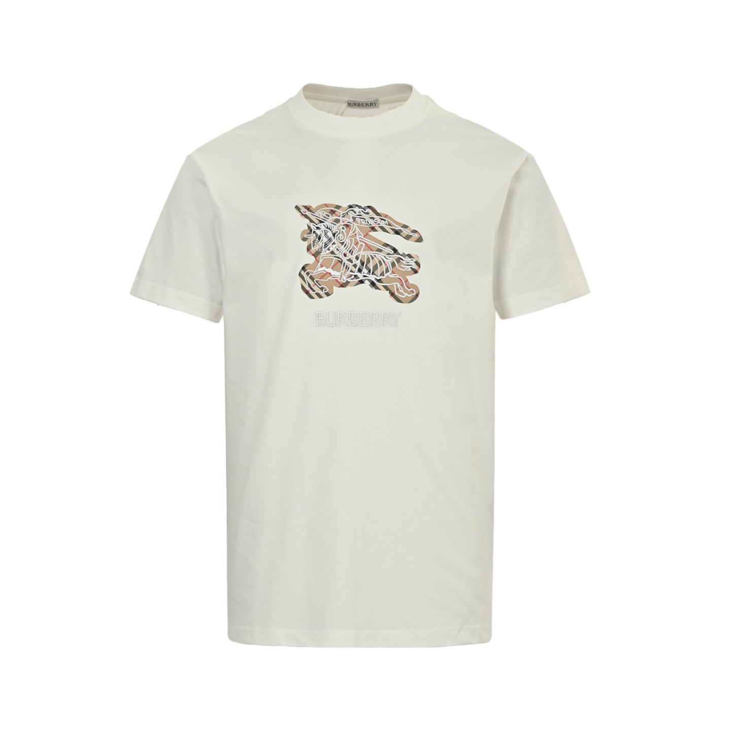 Burberry 25ss check horse embroidered short sleeves