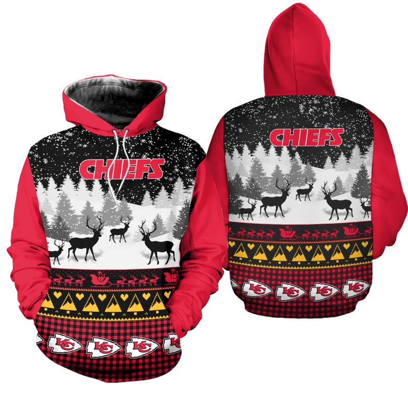 KANSAS CITY CHIEFS HOODIE 3D GIFT FOR XMAS