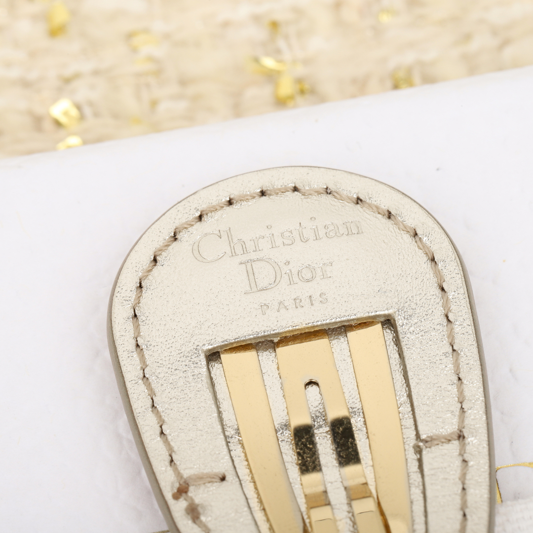 Dior calfskin hair clip