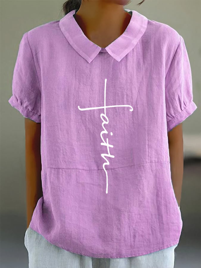 Women's Faith Cotton And Linen Casual Shirt