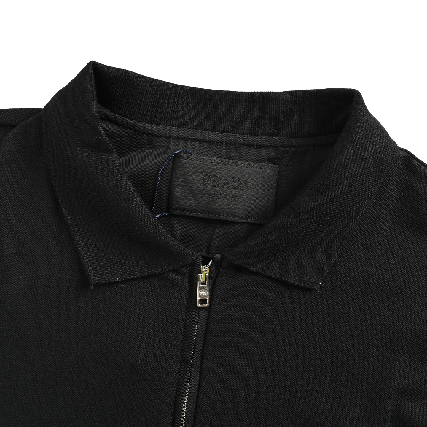 Prada 25ss triangle logo half-zip long-sleeved T-shirt
