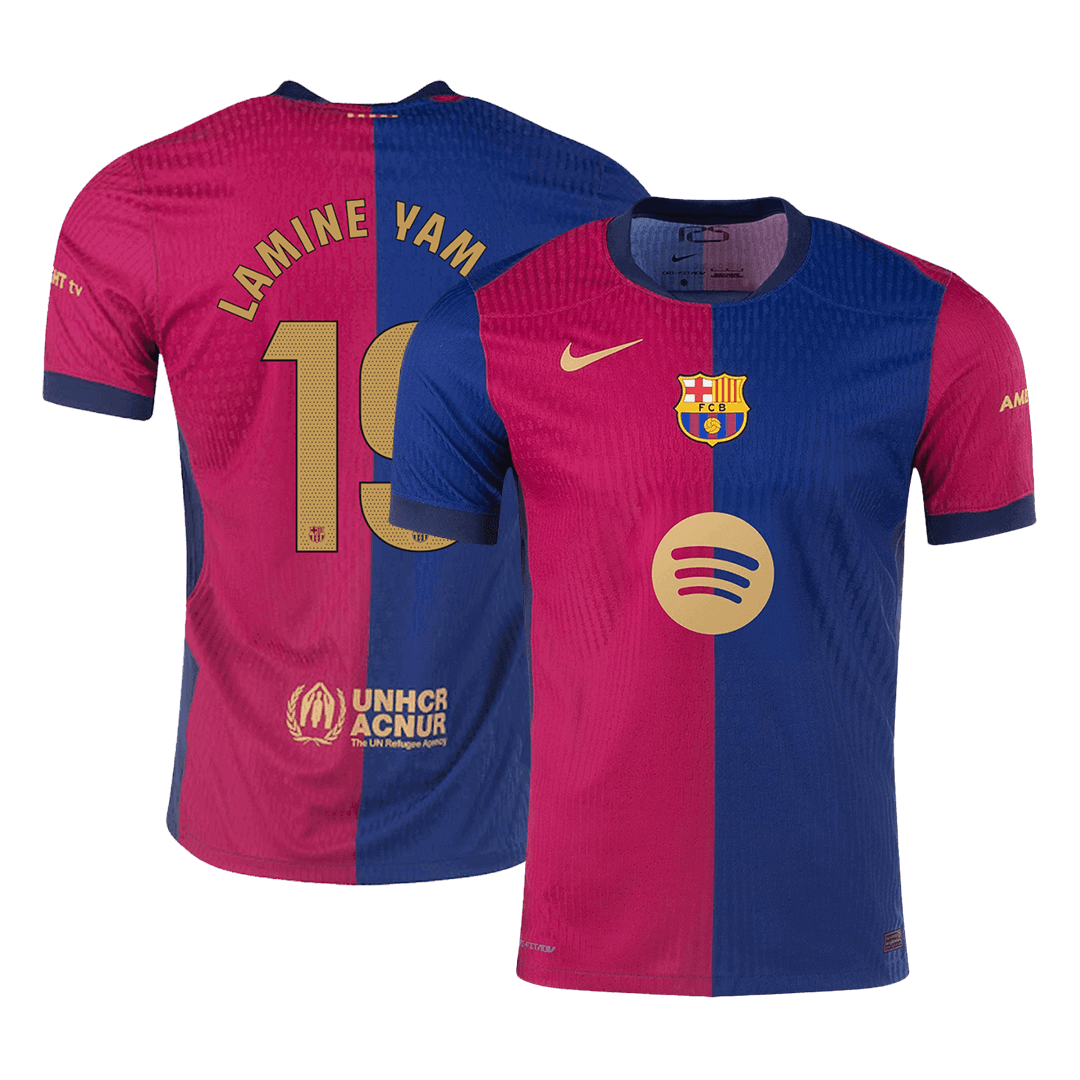 Authentic Barcelona LAMINE YAMAL #19 Home football shirt with Spotify logo without text 2024/25