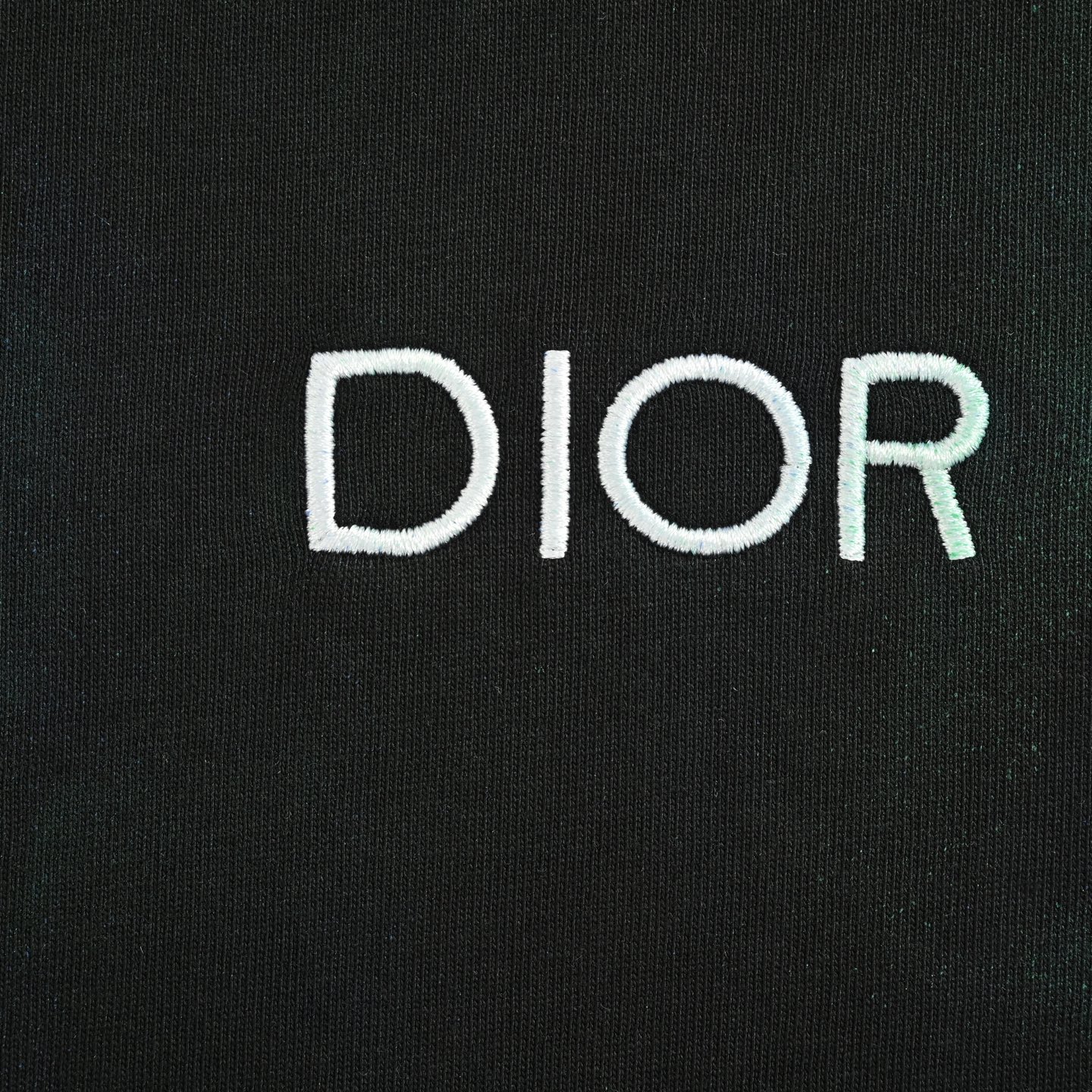 Dior 25ss hand-painted flame embroidered letter short sleeve