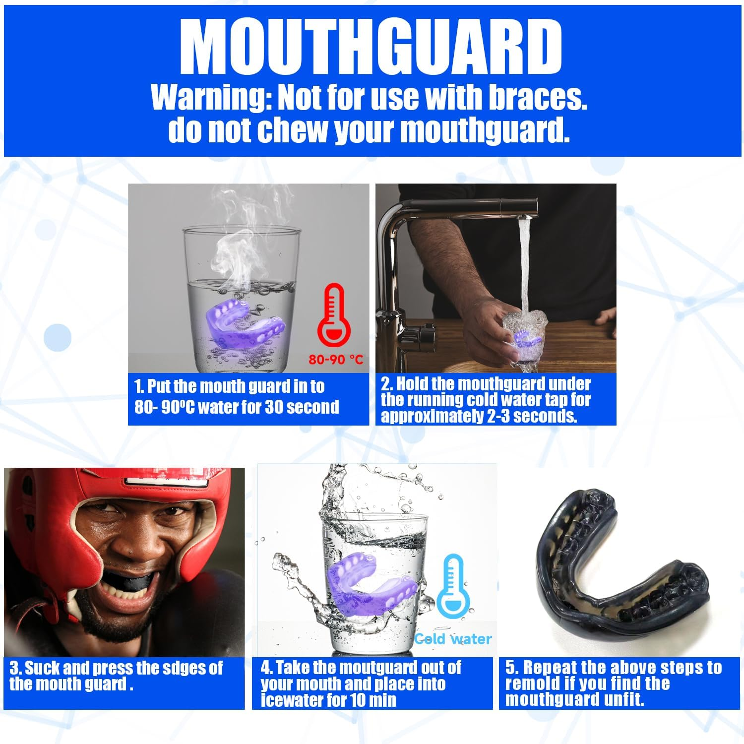 Purple Adult and Youth Football Mouth Guard