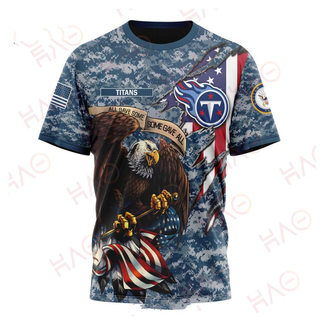 TENNESSEE TITANS 3D HOODIE US NAVY VETERANS
