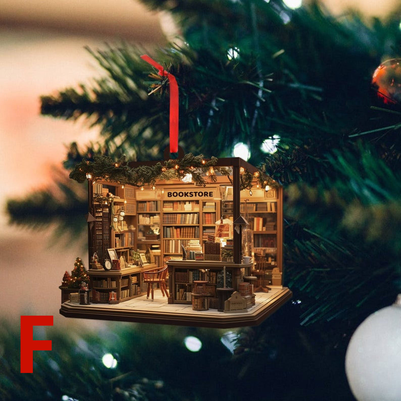 Christmas Bookstore Ornament | BookGift