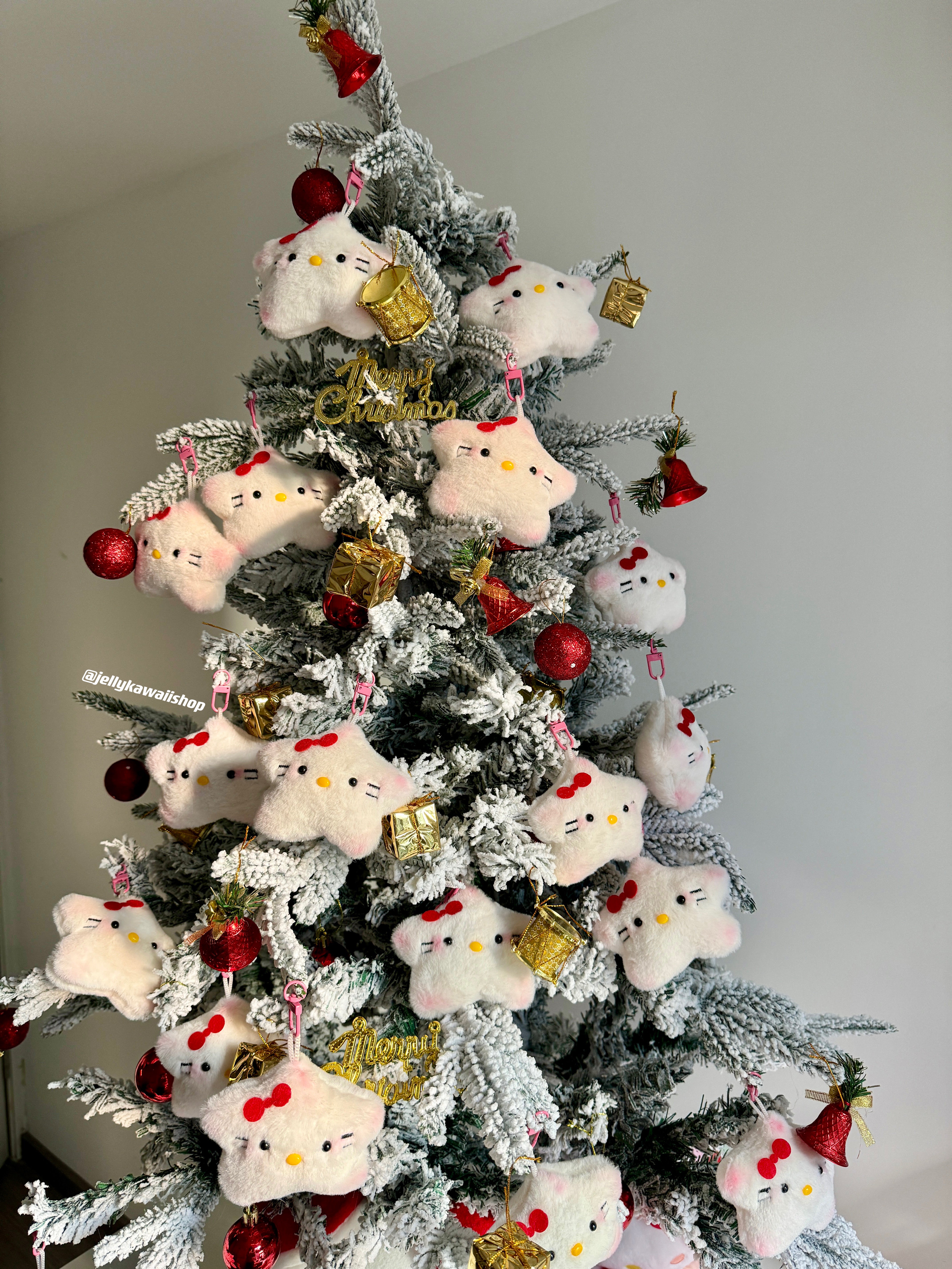 Sanrio Hellokitty Star Ornaments Pentagram Plushie Keychain Christmas Tree Decoration
