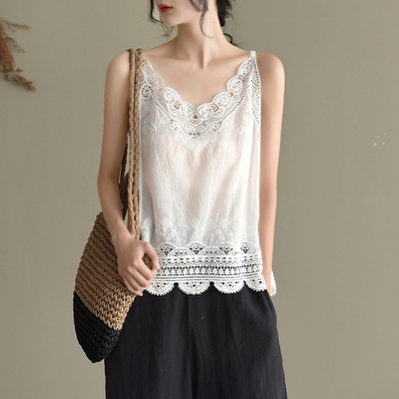Vintage Jacquard Weave Comfy Tank Top