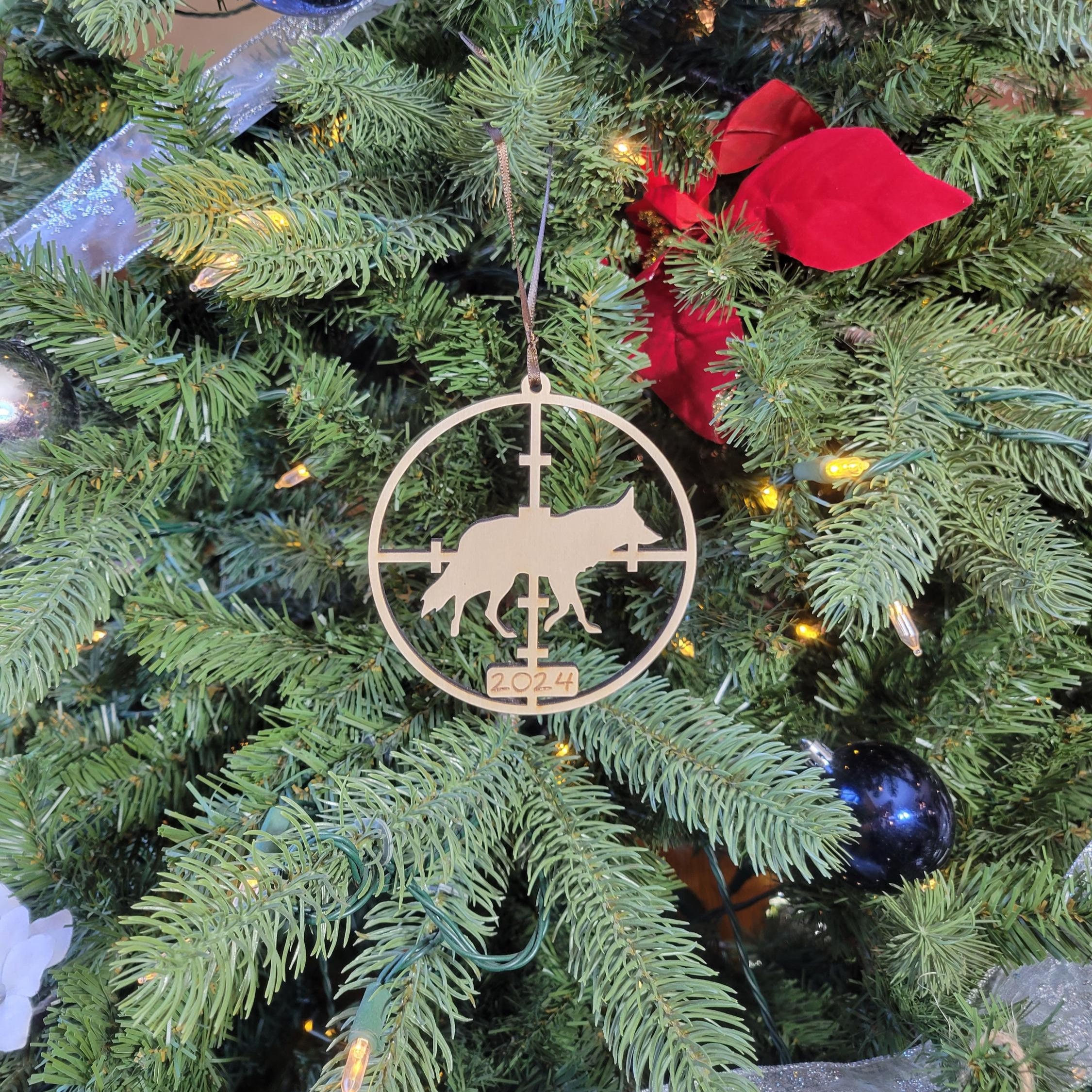 Wooden Hunting Christmas 2024 Tree Ornament