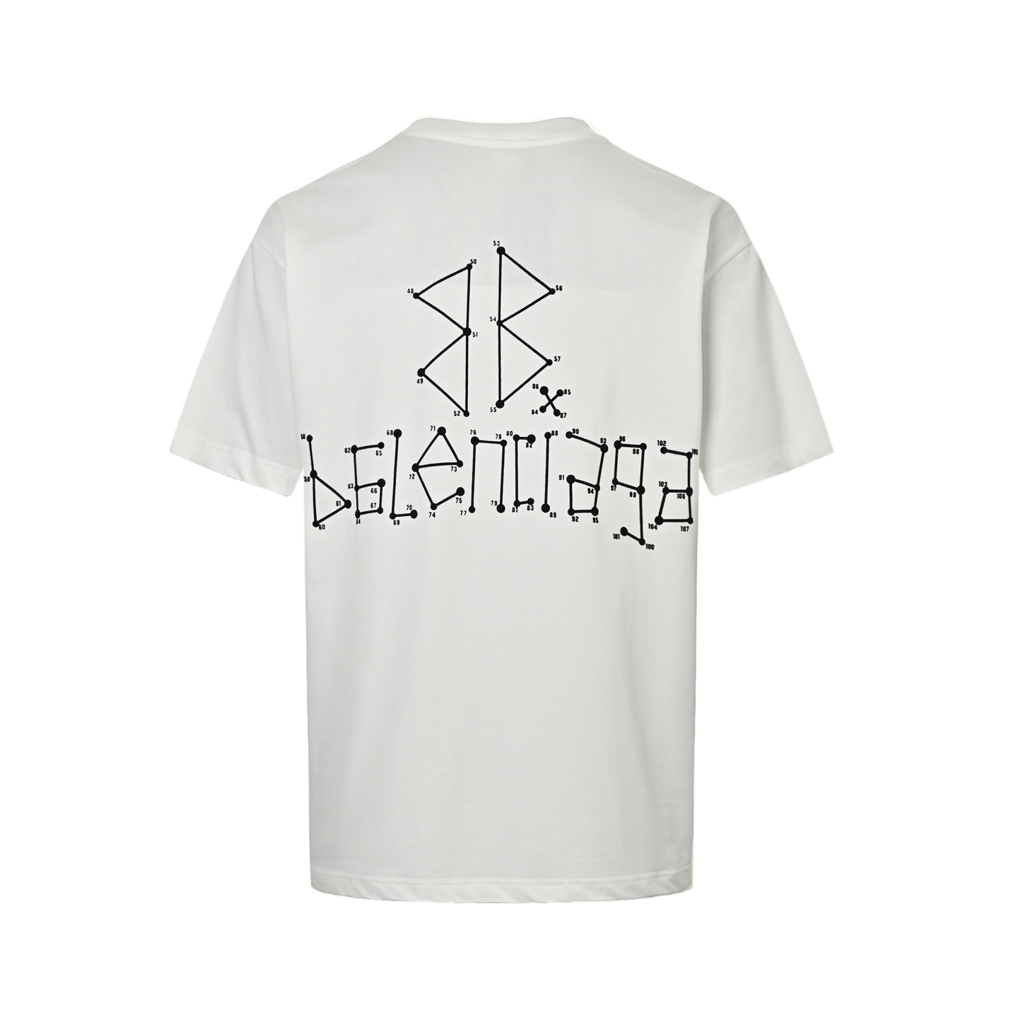 Balenciaga 25ss geometric logo double B digital flocking printing short sleeves