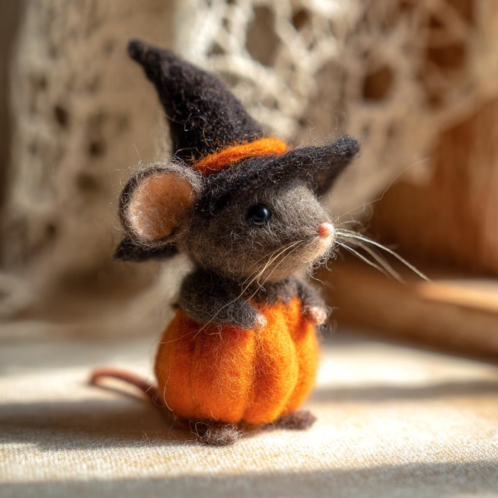 Cute Halloween pumpkin mouse