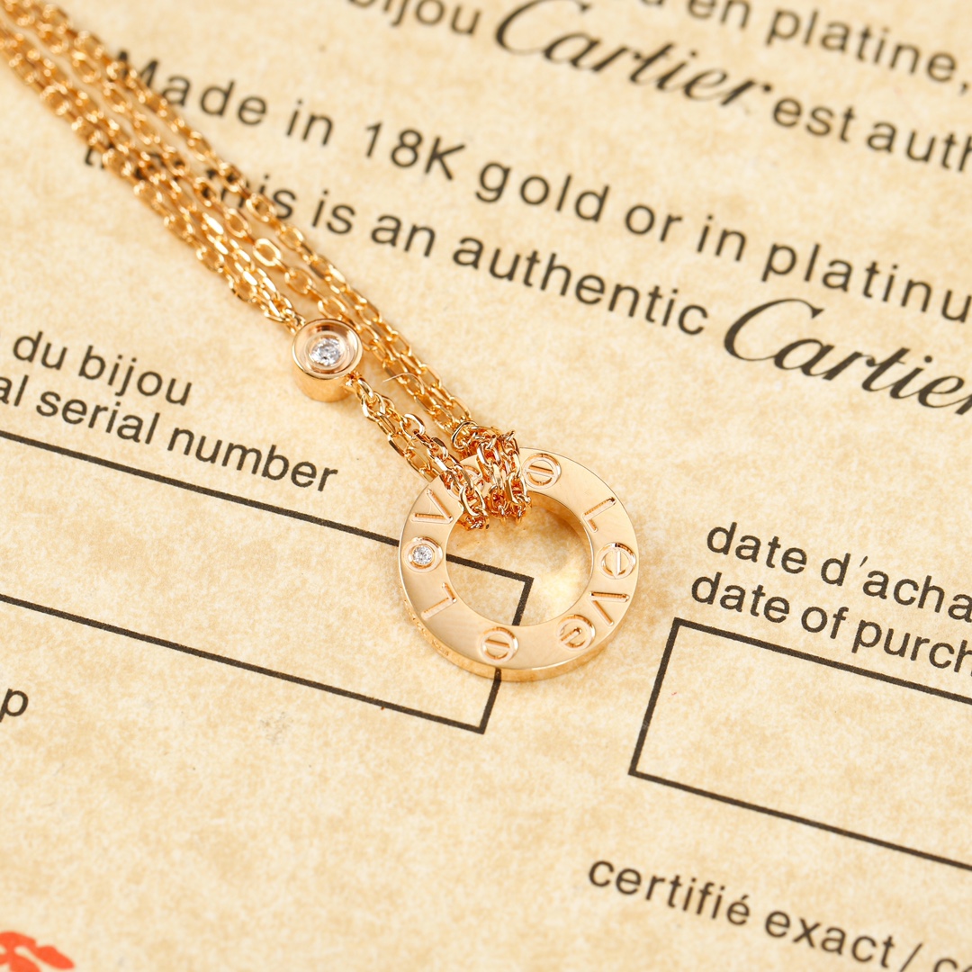 Cartier love series double layer small cake necklace