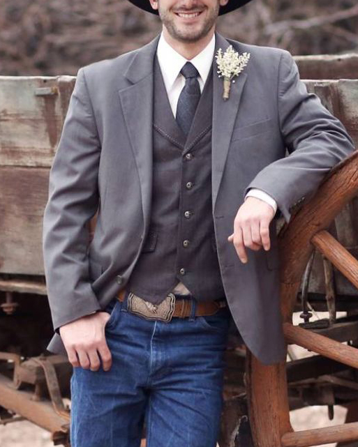 Men's Western Style Solid Color Long Sleeve Jacket Blazer