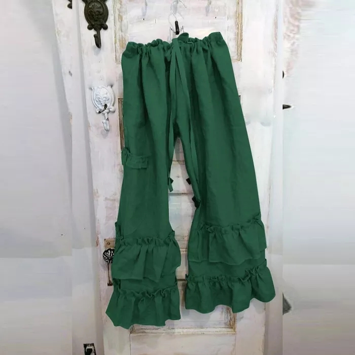 Cotton Loose Ruffle Lounge Pants