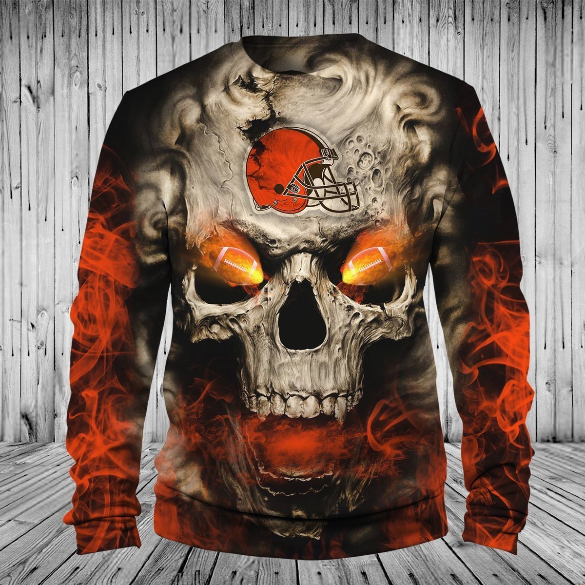 BROWNS 3D HOODIE SKULL6