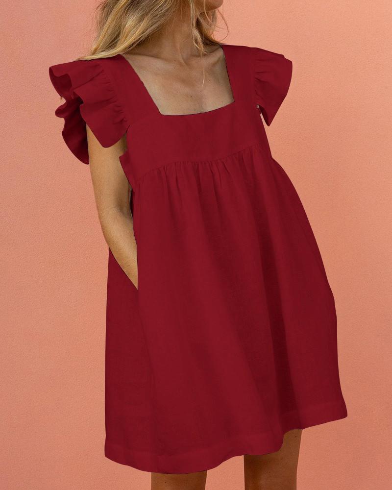 Effortless Flutter Sleeve Dress