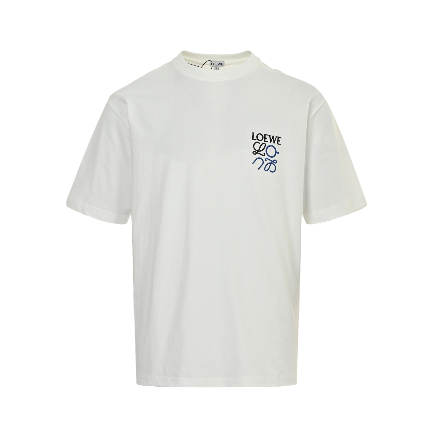 Loewe 25ss Aonpao co-branded embroidered logo short-sleeved shirt