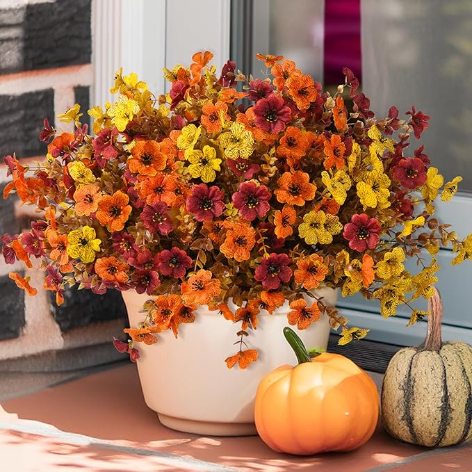🏆Flash Sale⚡Artificial Fake Fall Plants Flowers for Outdoor Outside Decoration- UV resistant, Waterproof, Windproof