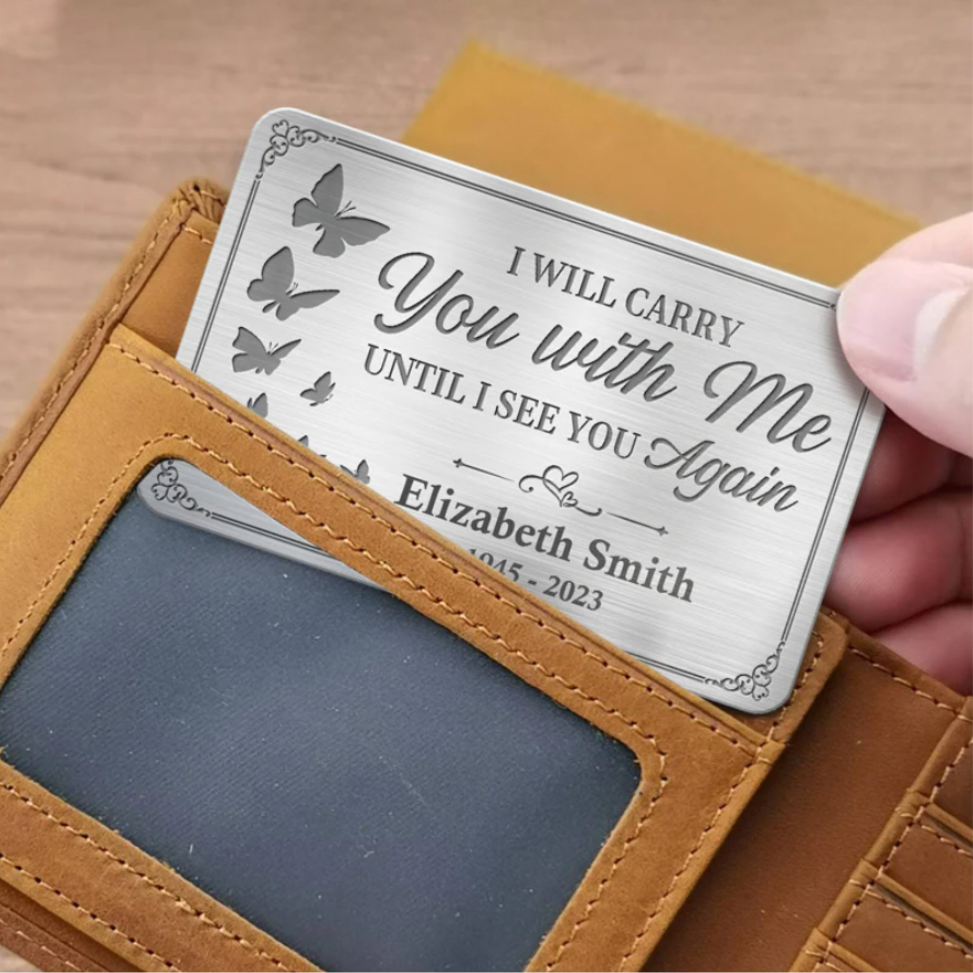 I'll Carry You With Me Until I See You Again-Personalized Custom Aluminum Wallet Card