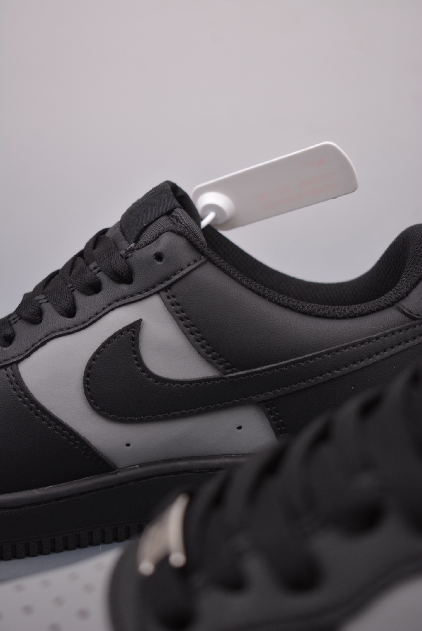 Nike Air Force 1'07 Low Leather Black Grey Smiley Face CW2288-111
