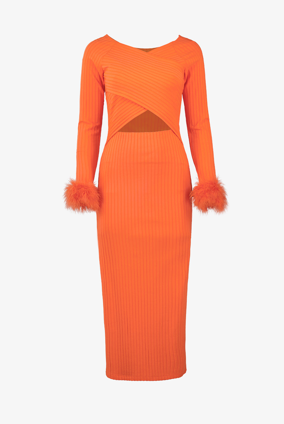 Vestido de manga larga cut out