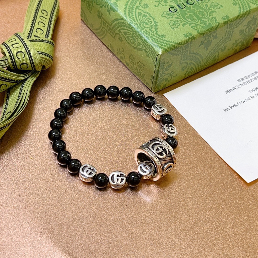Gucci Black Onyx Ring Vintage Bracelet