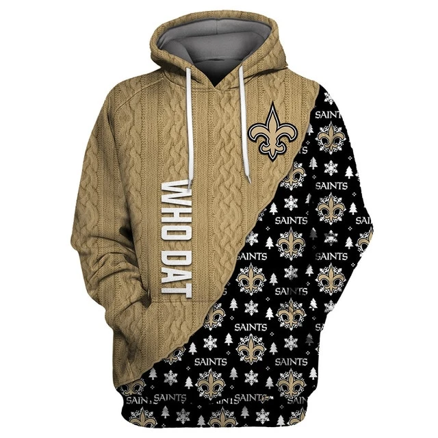 NEW ORLEANS SAINTS 3D CHRISTMAS HOODIE ABC02
