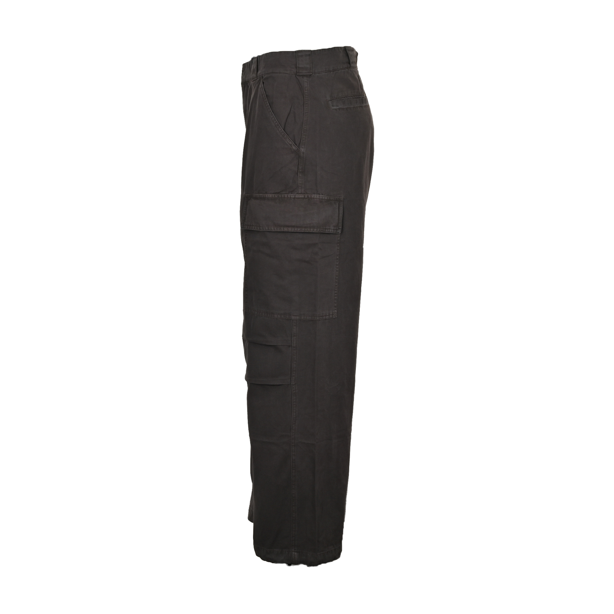 Prada distressed pocket triangle logo overalls