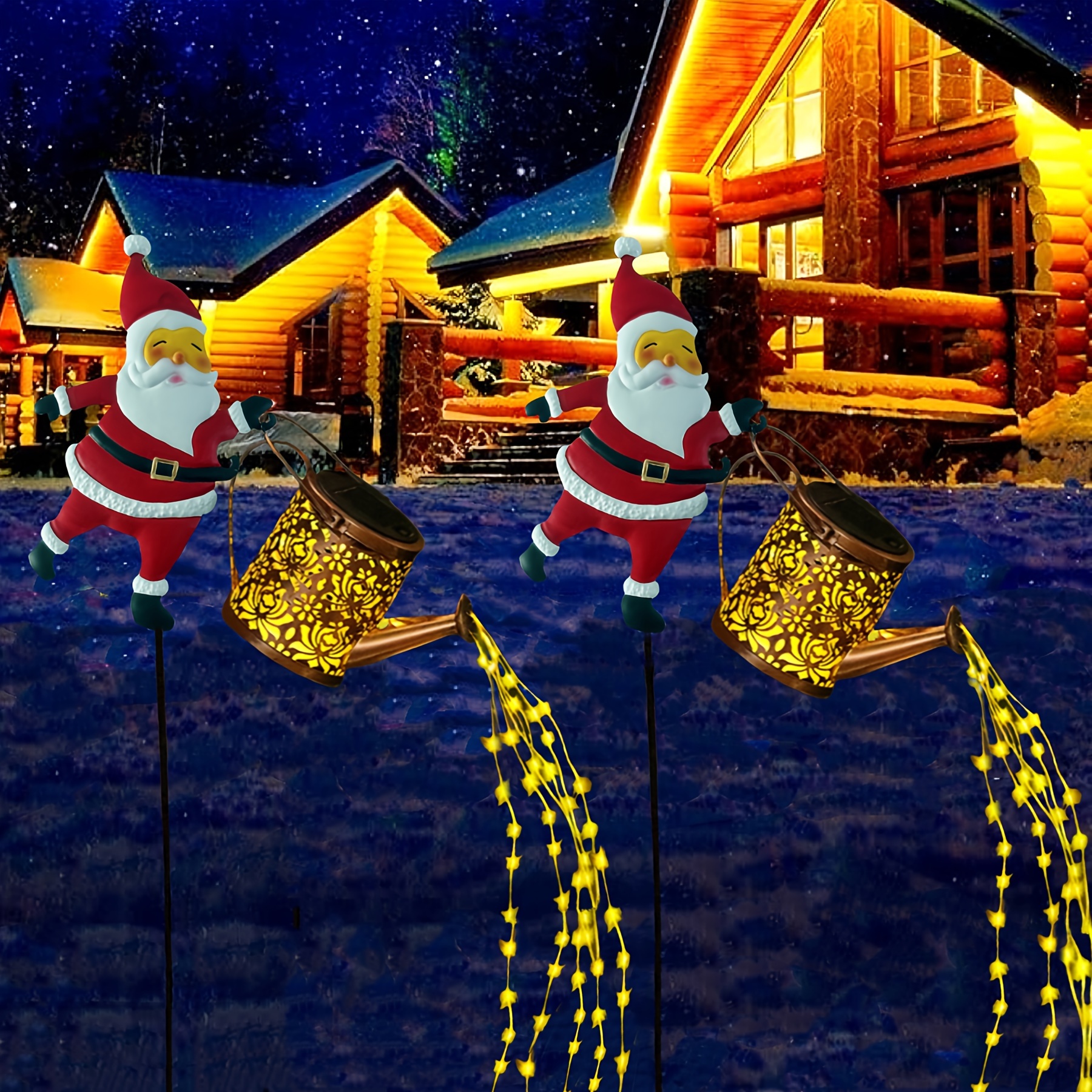 🎄Early Christmas Sale 49% OFF🎄🎅Solar-Powered Santa Watering Can Garden Lights