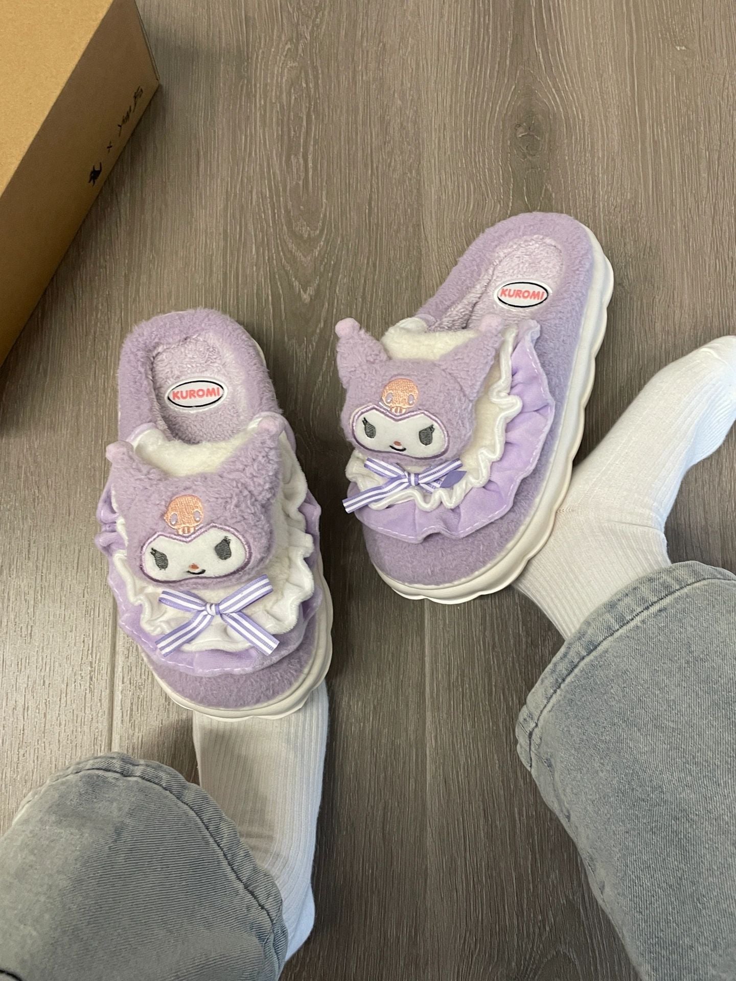 KT Fuzzy Fluffy Slippers Women Kawaii Slippers for Women Fluffy Kawaii House Slippers Cute Slippers