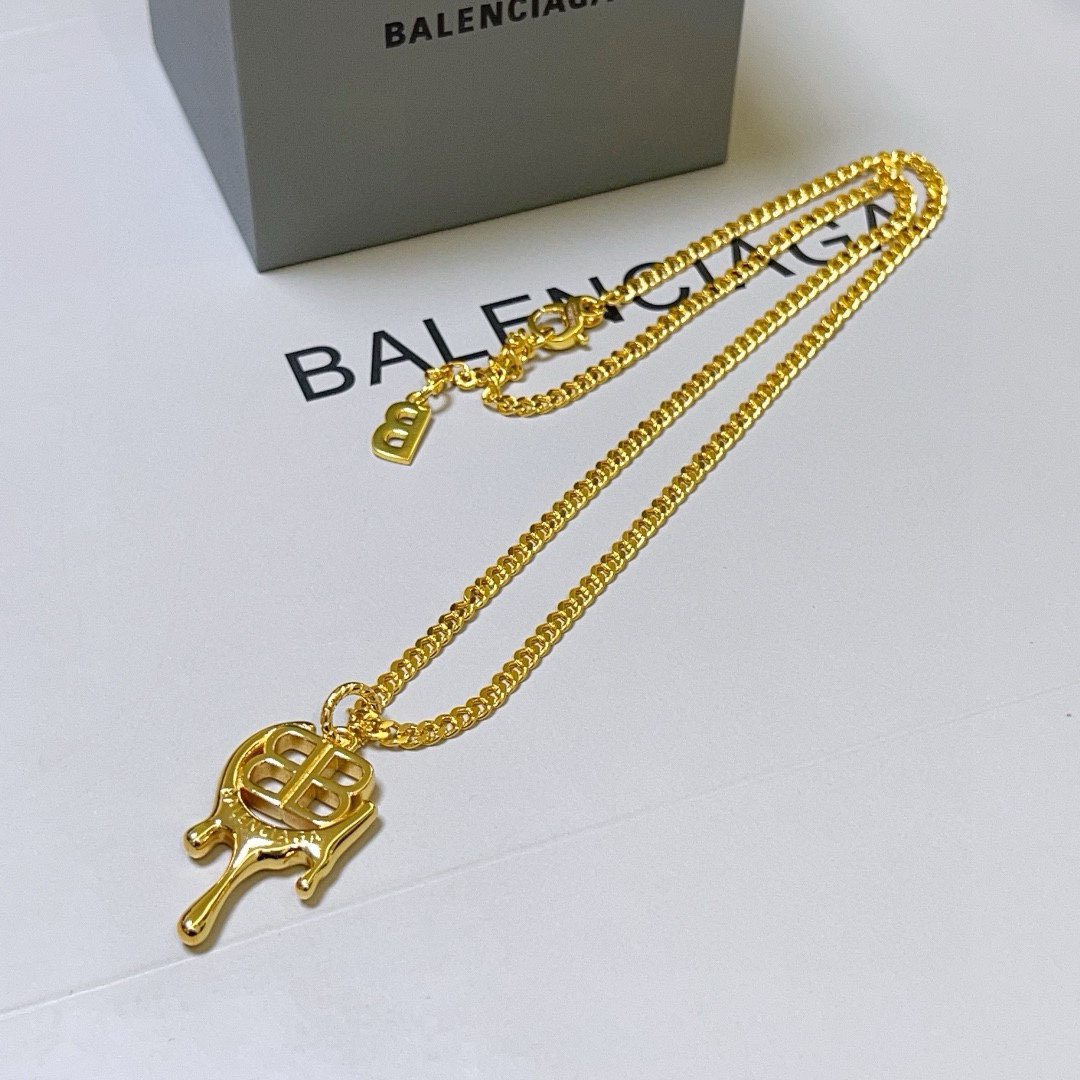 Balenciaga BB gold necklace