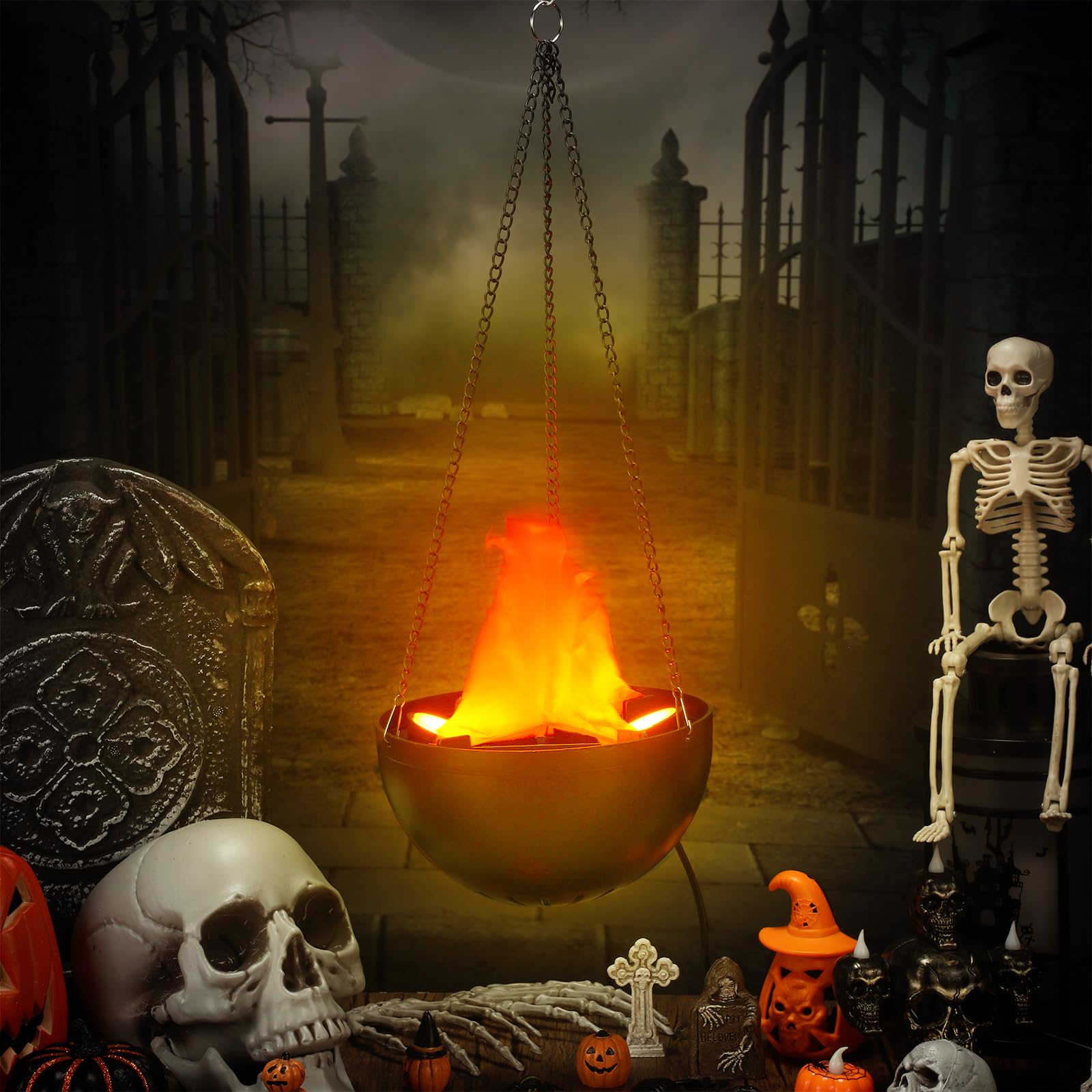 💥ON SALE💥- 🔥3D Fake Fire Light - Artificial Hanging LED Flame Light ,Realistic Campfire✨