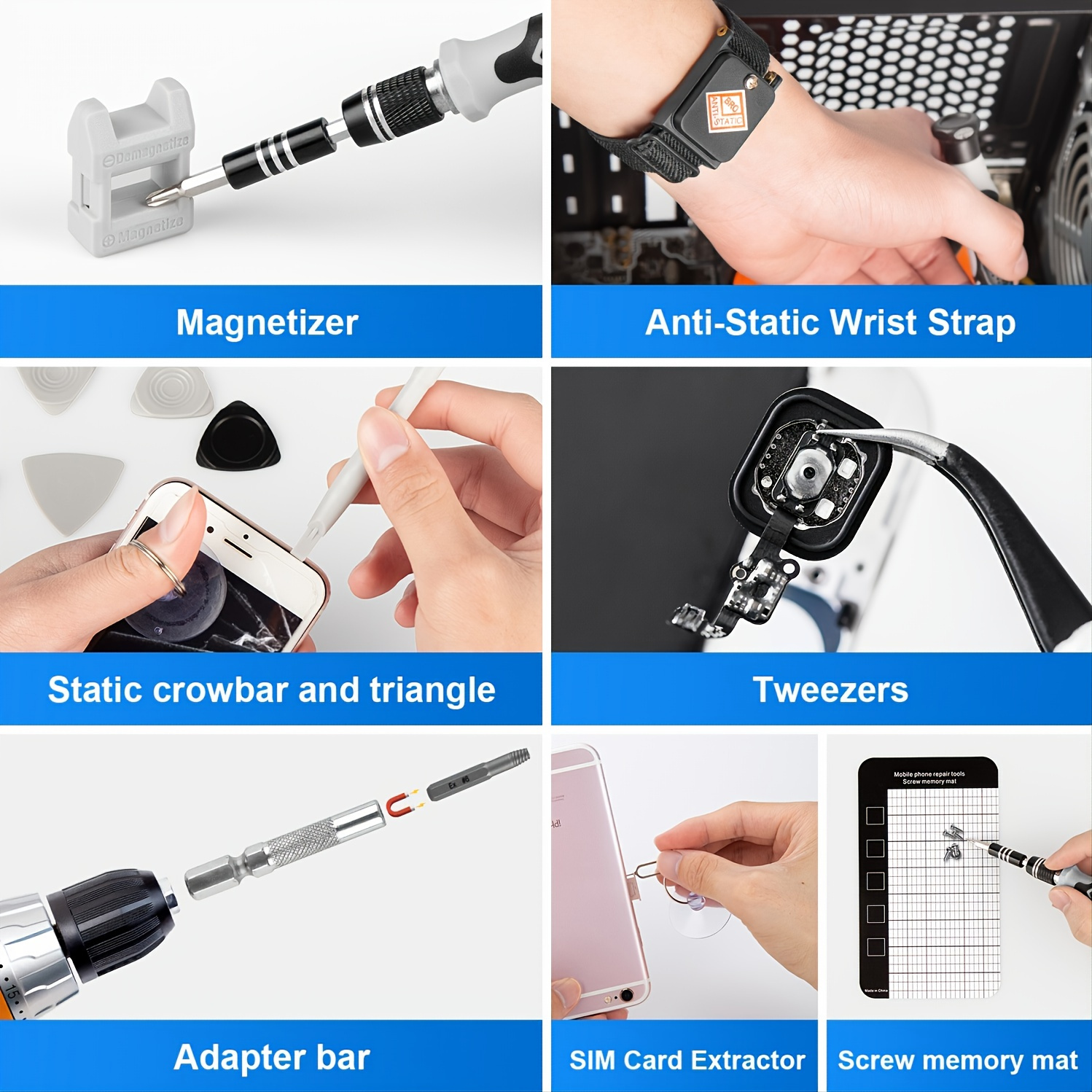 145 In 1 Precision Mechanic Tool Set, VMAN Precision Mechanic Screwdriver Set, Magnetic, Precision Screwdriver With Screw Extractor, S2 Steel, Repair Tool Set For Mobile Phone, Compute