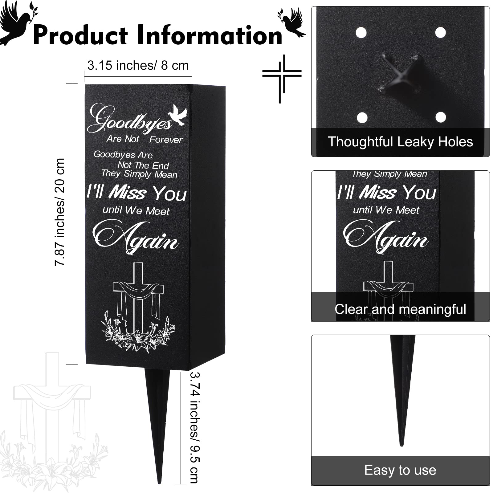 Paradise Metal Memorial Vase
