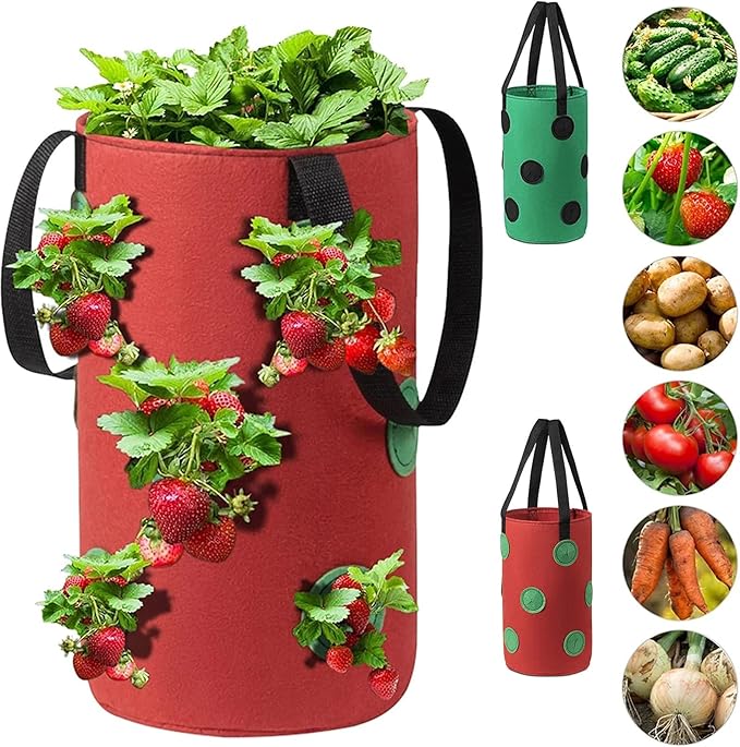 🌱🍓 12 Hole Non-Woven Hanging Grow Bag