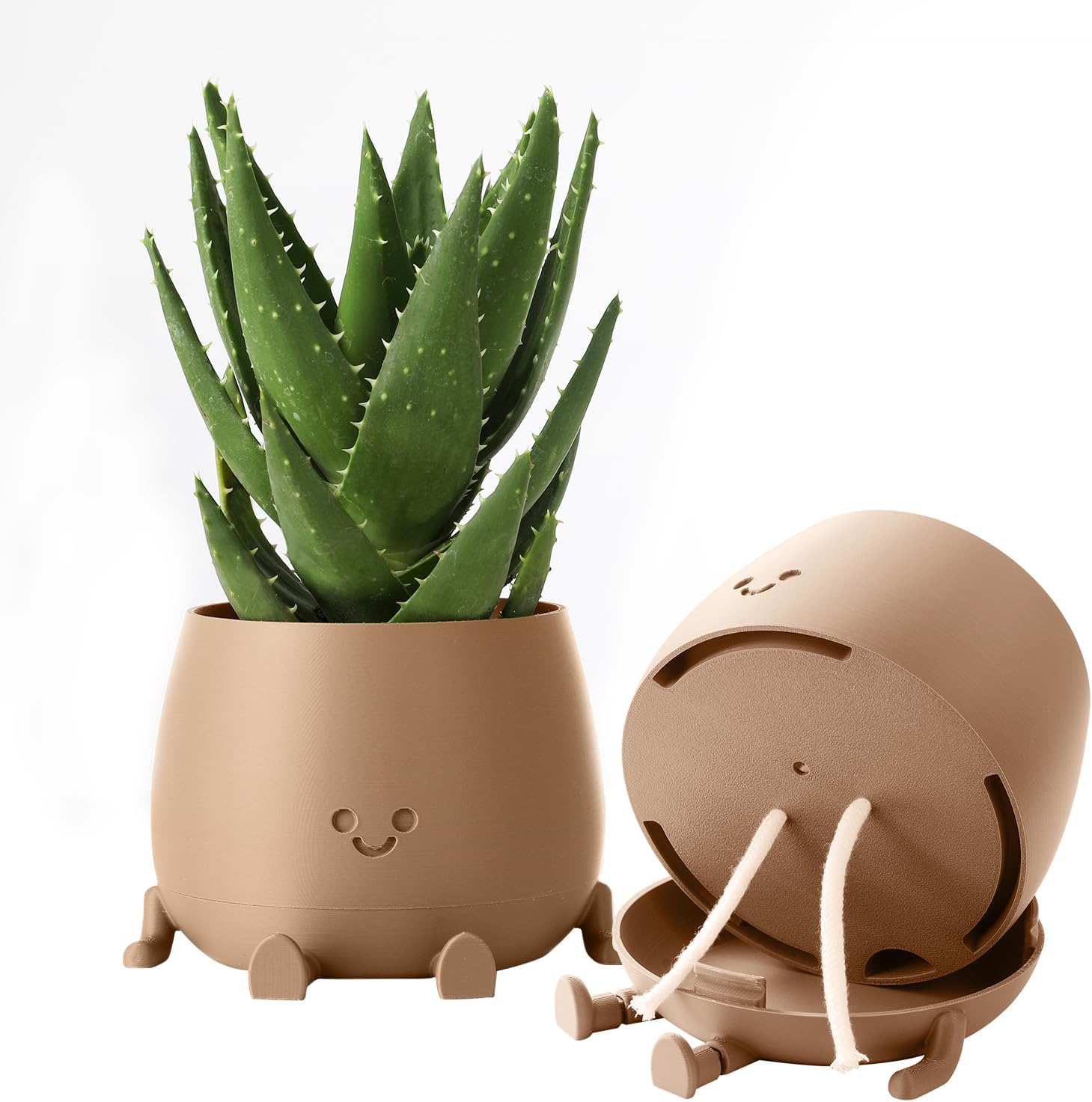 🔥ON SALE ALERT!🔥Happy Face Planter Self Watering Plant Pot with Drainage Holes
