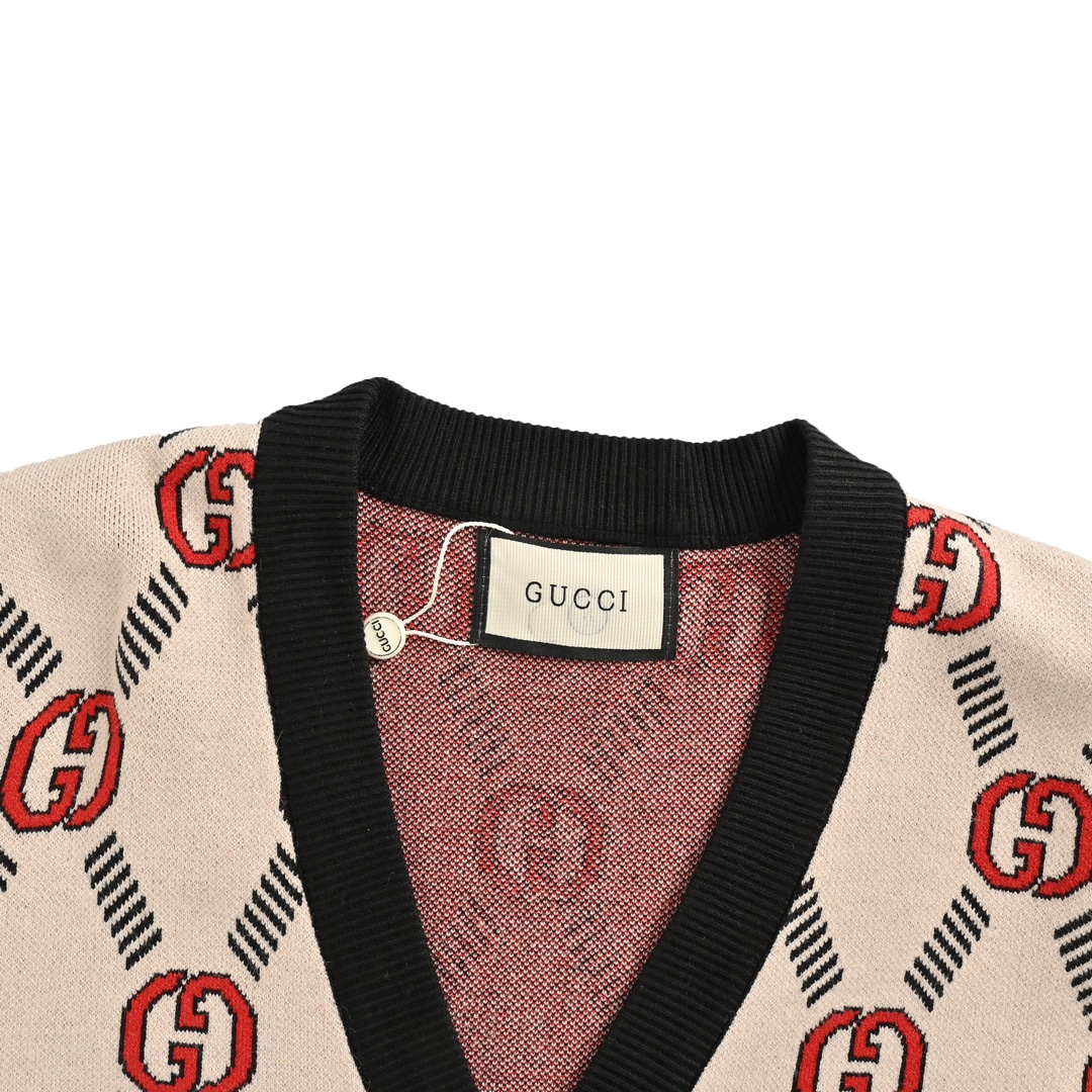 Gucci 24Fw all-over double G jacquard sweater cardigan