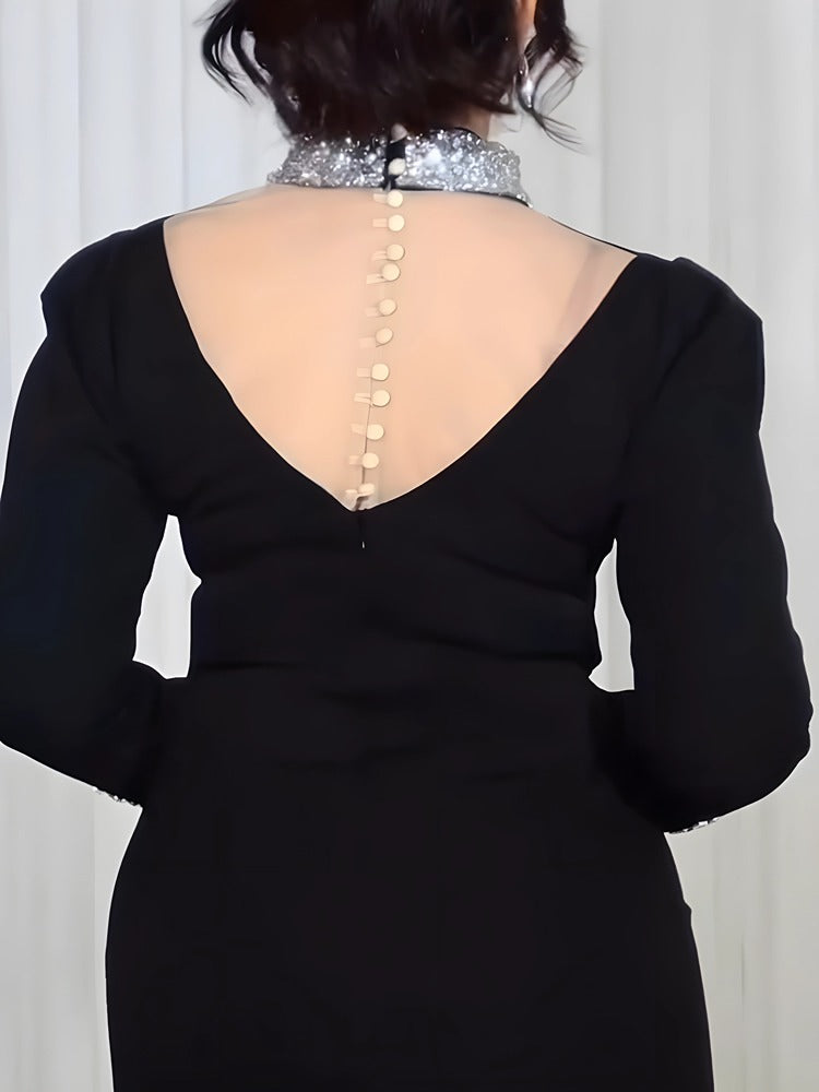 Diamond-studded Evening Gown