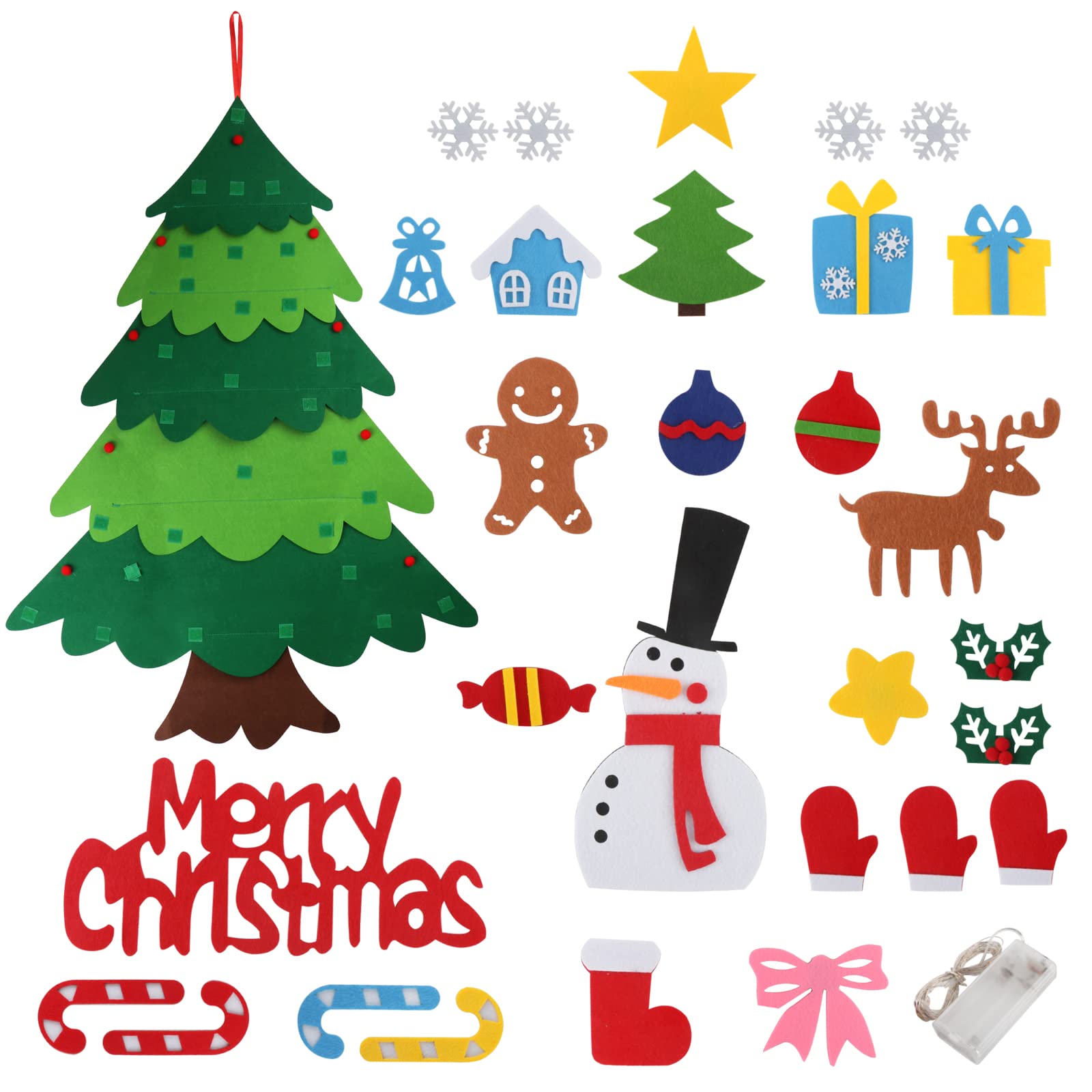 🔥Last Day 49% OFF🔥3.2ft DIY Wall Christmas Tree with LED Lights🎄