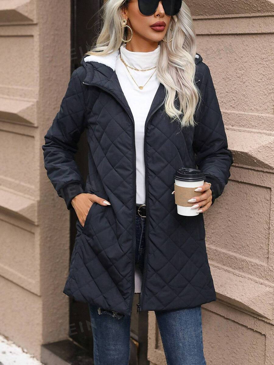 Women's Hooded Cashmere Lamb Wool Cotton Jacket