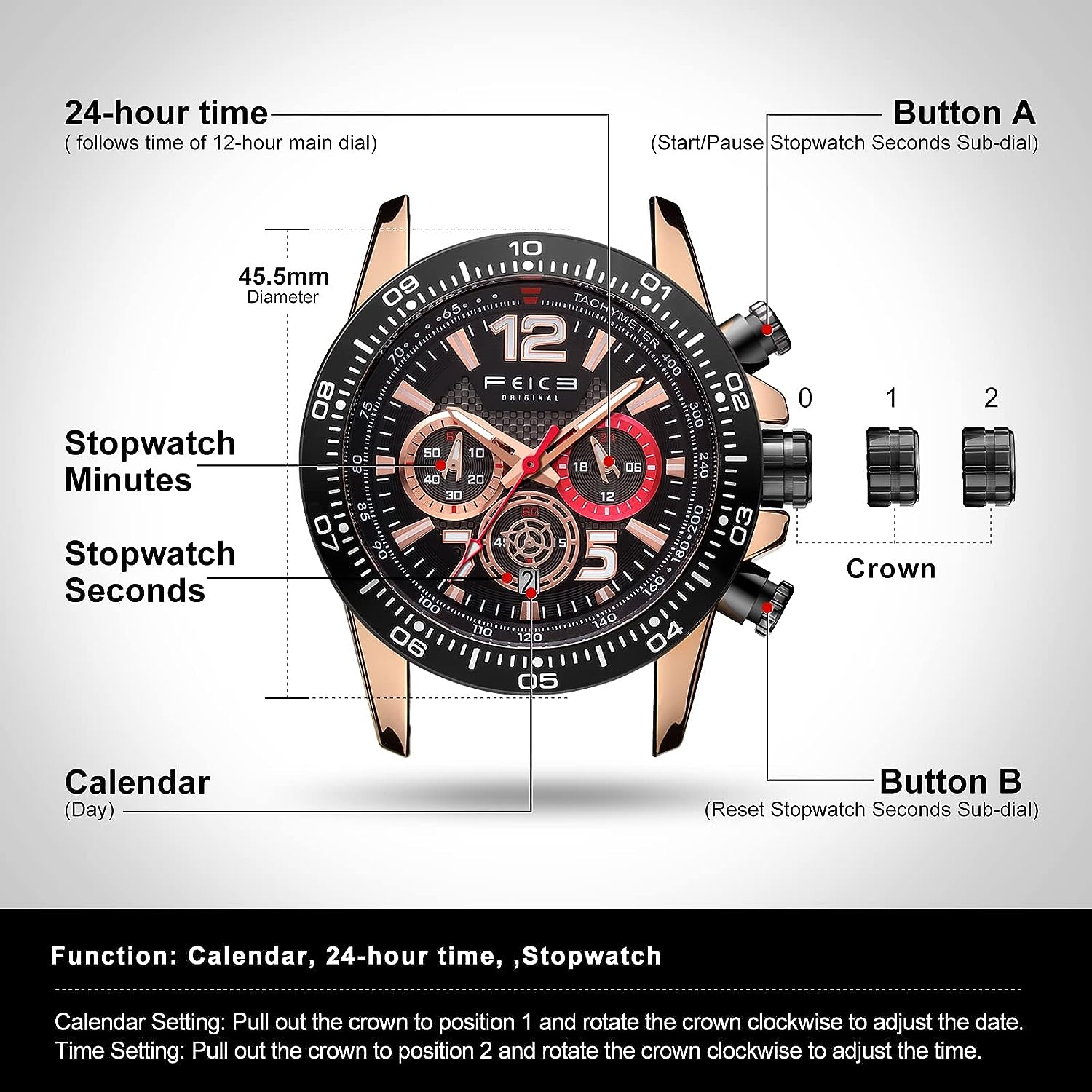 FK220 Sport Waterproof Chronograph Men's Watches