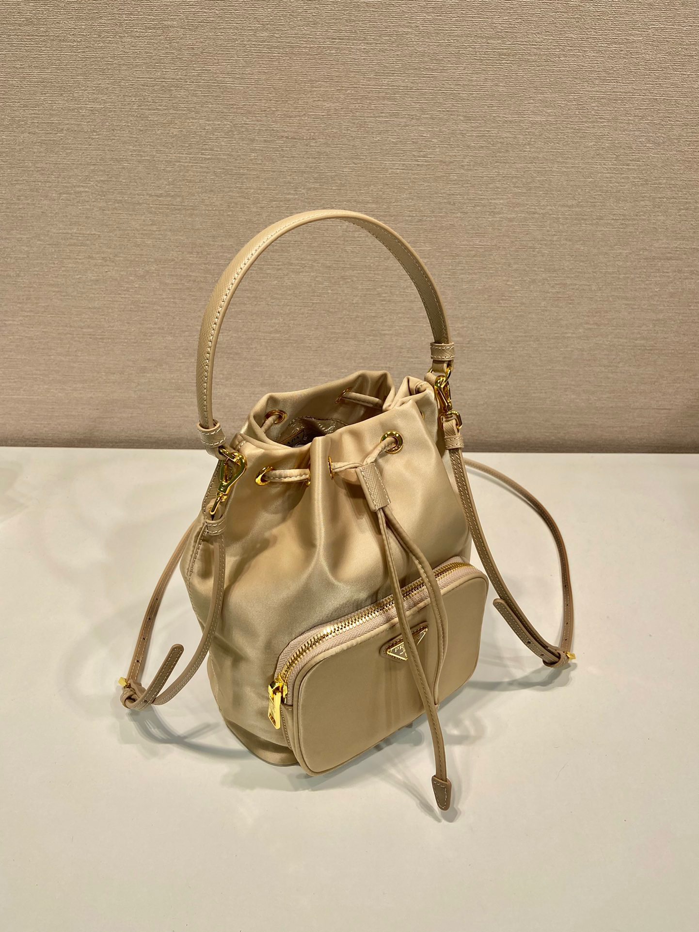Prada Shiny Nylon Bucket Bag 1BH038